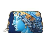 kastiong Trousse de maquillage portable en cuir pour femme - Organisateur de cosmétiques de voyage, grande pochette de maquillage imprimée déesse d'amour