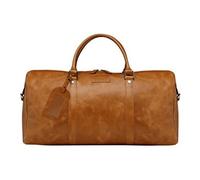 dbramante1928 Sac de voyage Kastrup 2 — Cuir véritable pleine fleur, poignées et bandoulière (Tan)