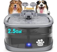 Kastty Fontaine à eau extra large pour chien de 9,5 l - 3 modes de débit - Fontaine pour chat avec filtre plus grand - Super filtration et pompe LED intelligente et technologie tactile sûre, sans BPA,