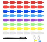 KASURE 48 PCS Étiquette pour Câbles, Étiquettes Identificatives Multicolores Inscriptibles, avec Marqueur à Base d’huile, pour Organiser et Identifier Câbles