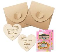 KASURE Annonce Grossesse Cadeau pour Tata & Tonton et deux carte a gratter annonce grossesse - Idée Cadeau Tu Vas Être Tata/Tonton pour Famille