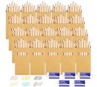 KASURE Lot de 20 étuis de Crayon de Couleurs avec 6 Chacun, 120 crayons de couleur en bois et cinq gommes pour dessiner, esquisser, colorier, cadeaux d'anniversaire et de fête pour enfants