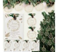 Kasyat Lot de 60 décorations de Noël chrétiennes religieuses - Cadeaux en vrac - Verset de la Bible - Ornement inspirant en acrylique à suspendre pour sapin de Noël avec cartes pour femme - Décoration