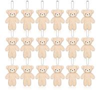 Kasyat Mini Ours Articulé 4,7 Pouces Porte-Clés - Ours en Peluche Doux pour Fête, Noël et Anniversaire (Uni)