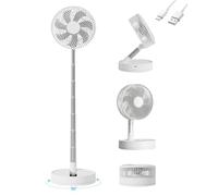 KASYDoFF Ventilateur Silencieux USB, 78cm- 8''Oscillant Réglable en Hauteur Ventilateur Portable, 5400 mAh 4-Vitesses Mini Portable Rechargeable Batterie, pour la Maison, Le Bureau