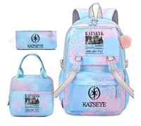 KAT-SEYE Sac à dos 3Pcs Set avec sac à déjeuner Sac à crayon pour filles