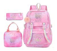 KAT-SEYE Sac à dos 3Pcs Set avec sac à déjeuner Sac à crayon pour filles