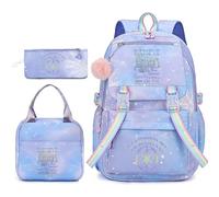KAT-SEYE Sac à dos 3Pcs Set avec sac à déjeuner Sac à crayon pour filles