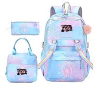 KAT-SEYE Sac à dos 3Pcs Set avec sac à déjeuner Sac à crayon pour filles | Nouveau sac de campus Kpop Fan cadeau pour EYEKONS sac scolaire avec compartiments Kat-seye Merch Style E