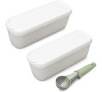 Katai - Lot de 2 Bacs à Glace Réutilisables 1,5 L avec Couvercles Hermétiques - Contenants pour Glace Maison, Sorbet, Yaourt Glacé ou Conservation au Congélateur