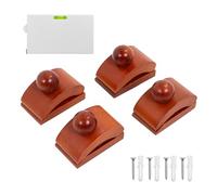 Katai - Lot de 4 Pinces Murales en Bois pour Tapisserie, Tapis ou Couvre-lit - Supports Muraux en Pin avec Vis et Mètre Ruban Inclus - Installation Facile et Réutilisable