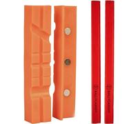 Katai - Mâchoires de protection magnétiques 15 cm pour étau - Paire de patins souples antidérapants universels en caoutchouc - Avec 2 crayons de menuisier inclus