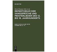 Katalog Der Texte. Älterer Teil (A - F)