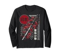 Katana Araignée Rouge Lys Fleur Samouraï Anime Japonais Otaku Manche Longue