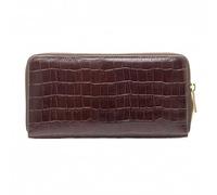 Katana - Compagnon en Cuir Aspect Croco - Chocolat - 20.8 x 2 x 11 cm - Marron