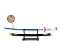 Katana Demon Slayer Giyu Tomioka 95cm - Lame Bois - Support Japonais Inclus G