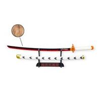 Katana Demon Slayer Kyojuro Rengoku 95cm - Lame Bois - Support Japonais Inclus