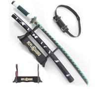 Katana Demon Slayer Sabre Sanemi Shinazugawa Lame en Bois Epee Kimetsu No Yaiba Cosplay + Presentoir Inclus + Ceinturon