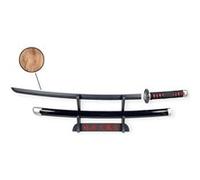 Katana Demon Slayer Tanjiro Kamado Black Nichirin 95cm - Lame Bois - Support Japonais Inclus