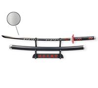 Katana Demon Slayer - Tanjiro Kamado Black Nichirin - Epée Lame Métal - (Support Japonais Inclus)