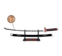 Katana Demon Slayer Tanjiro Kamado Red Nichirin 95cm - Lame Bois - Support Japonais Inclus G
