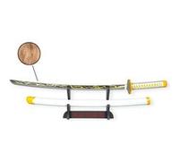 Katana Demon Slayer Zenitsu Agatsuma 95cm - Lame Bois - Support Japonais Inclus G