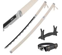 Katana en Bois de Bambou 77 cm avec Ceinture et Support - Daemon Slayer Anime Cosplay Epee Japonaise pour Déguisement et Decoration - Sabre Samourai Wakizashi Catana Japonais (Non Tranchant)