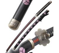 Katana en Bois Lame en Bois Epee One Piece Zoro Shusui Replique Epee Sabre Lame en Bois + Presentoir Double Décoration