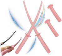 Katana Fidget Télescopique Imprimé en 3D, Modèle de Sabre Samouraï en Plastique, Cadeau Amusant pour Cosplay et Anti-Stress (2Pcs Rose)