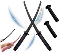 Katana Fidget Télescopique Imprimé en 3D, Modèle de Sabre Samouraï en Plastique, Cadeau Amusant pour Cosplay et Anti-Stress (2Pcs Noir)