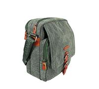 KATANA Grand sac à bandoulière homme toile garni cuir réf 6586 (3 coul.disp.) (Kaki)