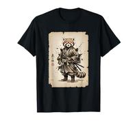 Katana Japonais Red Panda Culture Samouraï Ukiyo-e Art T-Shirt