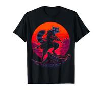 Katana Japonais Samourai Graphic Design Print Raton Laveur T-Shirt