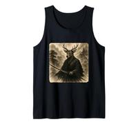 Katana Kimono Zen Sumi-E Guerrier Samouraï Cerf Vintage Débardeur