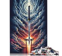 Katana of The Last Samurai Puzzle Imposible,desafío for Adults Juego Educativo 1000 Piezas Obra De Arte De Juego De Para Adultos Y Niños Mayores De 12 Años 1000pcs (75x50cm)