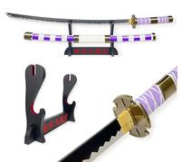 Katana One Piece - Luffy Nidai Kitetsu - Epée Lame Bois (Support Japonais Inclus)