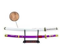 Katana One Piece Pack Zoro 2 Epées (WADO ICHIMONJI, ENMA) - Lames Bois - Support Japonais Inclus