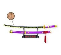 Katana One Piece Zoro Enma 95cm - Lame Bois - Support Japonais Inclus G