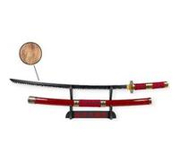 Katana One Piece Zoro Sandai Kitetsu 95cm - Lame Bois - Support Japonais Inclus G