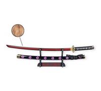 Katana One Piece Zoro Shusui - Epée Lame Bois - Support Japonais Inclus G