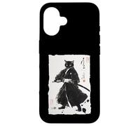 Katana Peinture Japonaise Sumi-e Chat Samouraï Coque pour iPhone 16