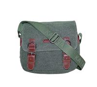 KATANA petit sac bandoulière mixte toile garni cuir réf 6581 (3 coul.disp) (Kaki)