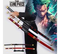 Katana Roronoa Zoro 40 pouces, couteau ninja, épée, anime One Piece, cosplay, taille réelle, katana japonais original, sabre samouraï, jouet, cadeau Set AEG-3pcs