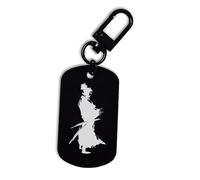 Katana Samurai Sketch Japan Porte-clés en acier gravé, Noir , taille unique
