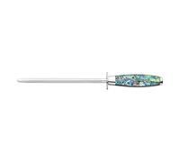 Katana Saya Aiguiseur de couteaux Pearl 20 cm - Tige en acier inoxydable et diamant - Manche en acrylique avec motif en nacre d'ormeau
