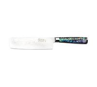 Katana Saya Couteau Nakiri Pearl 18 cm - Acier Damas VG-10 à haute teneur en carbone pour une résistance et un tranchant extrêmes - Manche en acrylique avec motif en nacre d'ormeau