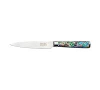 Katana Saya Couteau utilitaire Pearl 12 cm - Acier VG-10 à haute teneur en carbone Acier Damas pour une résistance et un tranchant extrêmes - Manche en acrylique avec motif en nacre d'ormeau