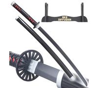 Katana Tanjiro Lame en Bois Sabre Kamado Epee Decoration Cosplay Manga + Support en Bois Inclus
