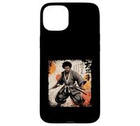 Katana Vintage samouraï Africain Afro américain Bushido Warrior Coque pour iPhone 15 Plus