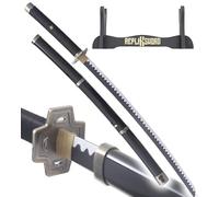 Katana Yubashiri One Piece Black en Bois - Épée Zoro avec Presentoir Inclus